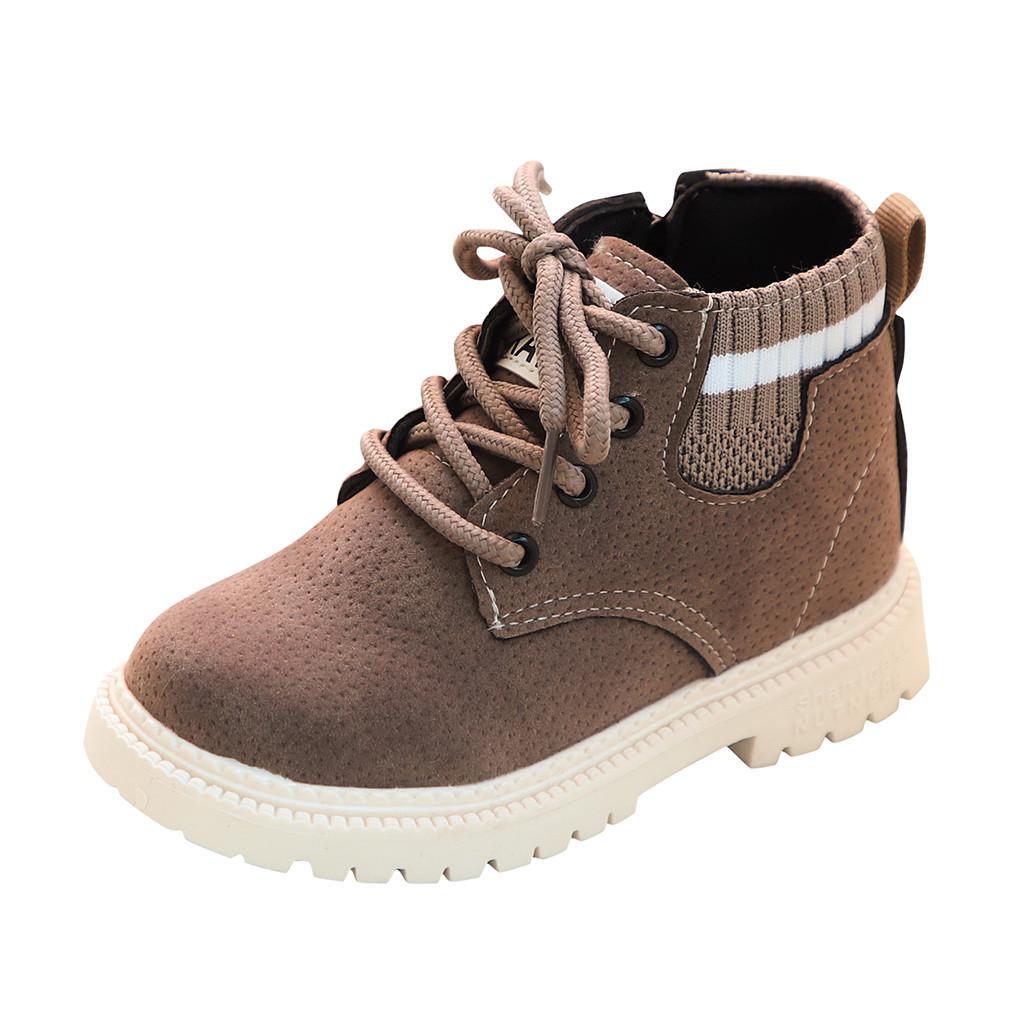 Children Kid Baby Girls Boys Boots  Sport Zip Short Bootie Casual Shoes