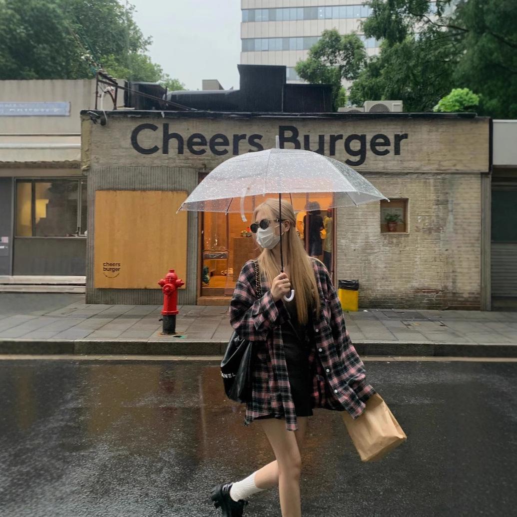 

Women s Retro Black and Pink Plaid Shirt: Casual Loose-Fit Long Sleeve Jacket for Spring and Autumn 2024. L чорний/рожевий