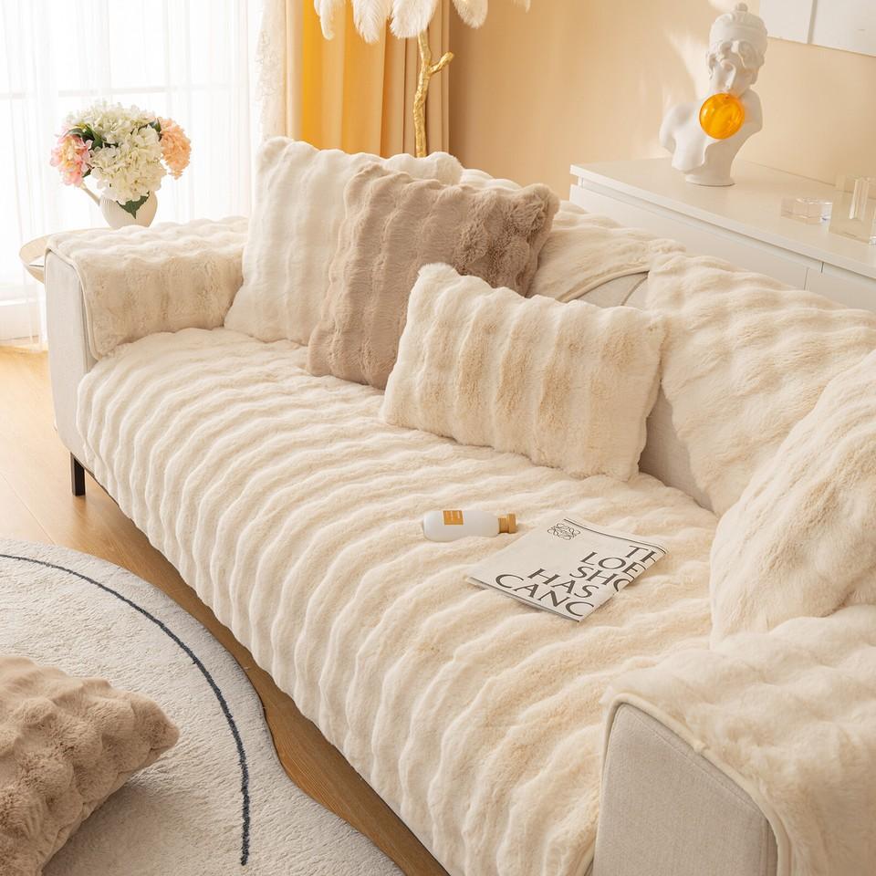 Non-Slip Sofa Cover, Sofa Seat Cushion Cover, Plush Sofa Throw, Couch For 1-4 Seater