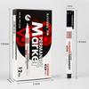 12 Pieces/Box Oil-Based Markers Pen Set Waterproof Quick-Drying Non-Erasable for CD Glass Courier Box Metal Graffiti Painting