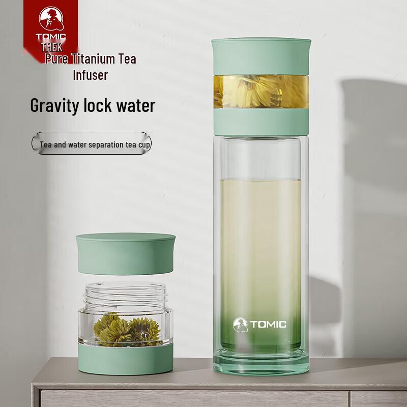 TOMIC Double-Layer Glass Tea Infuser Bottle 320ml