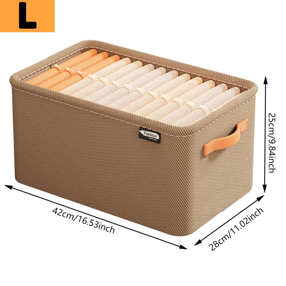 Thicken Storage Baskets with Handle & Steel Frame Jeans Storage Box Fabric Household Storage Organizers for Trousers Clothes
