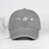 Retro Washed Baseball Cap With Wave, Turtle, And Sun Print – Unisex Adjustable Dad Cap – Summer Beach Sun Hat