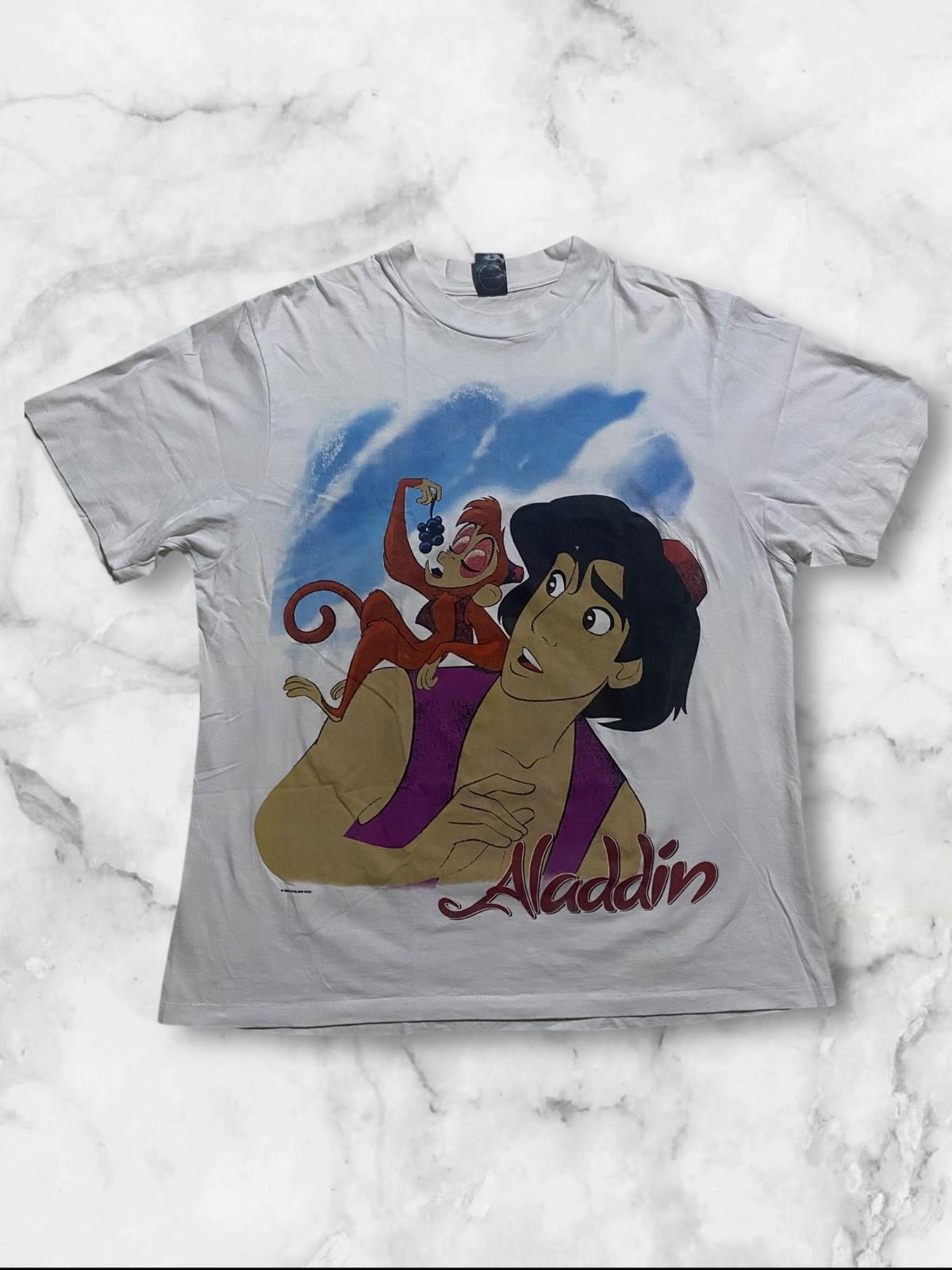 Rare DISNEY ALADDIN ABU Jasmine ALL OVER PRINT T-SHIRT DOuble sided Graphic XL