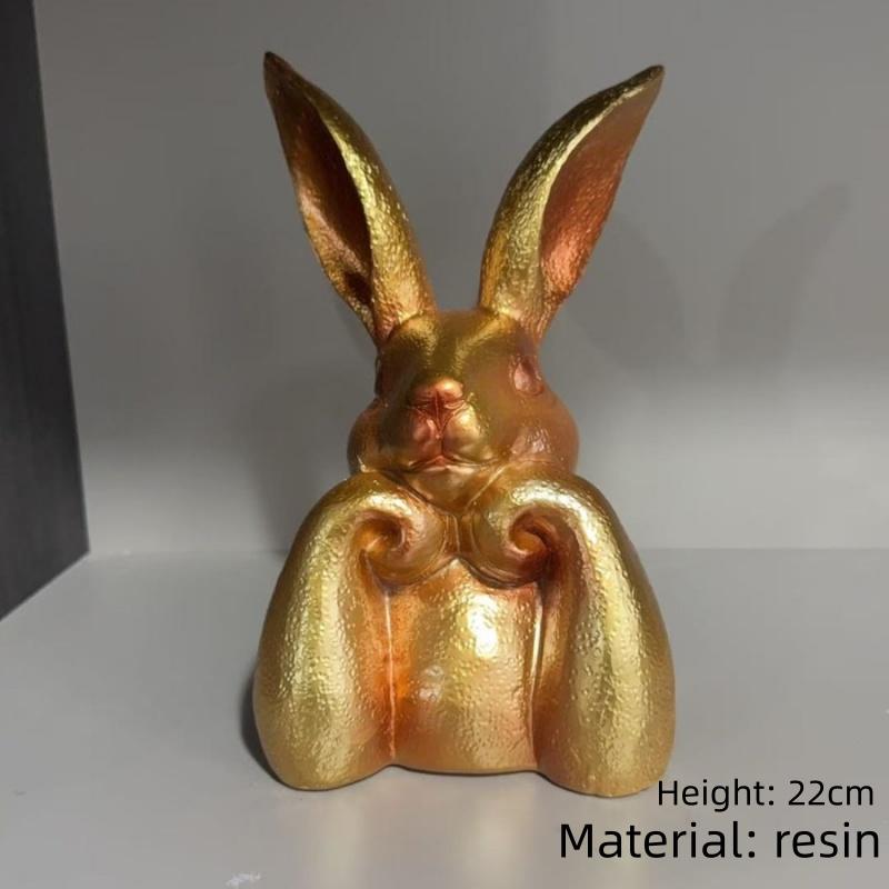 

Gold Rabbit Decor Gold Rabbit Figurine Spring Bunny Desk Ornament For Home Holiday Party Shelf Dining Table Mantel Entryway