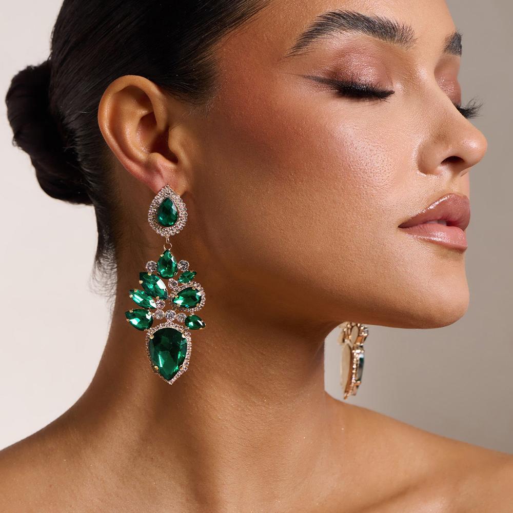 Stonefans Water Drop Dangle Earrings for Woman Wedding  Luxury Jewelry Statement Rhinestone Earrings Accessories Gift Bridal