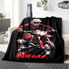 Coperta stampata a tema moto da fuoristrada con nome personalizzato - Perfetta per divano, letto, viaggi e uso all'aperto | Lavabile in lavatrice, accogliente e resistente.