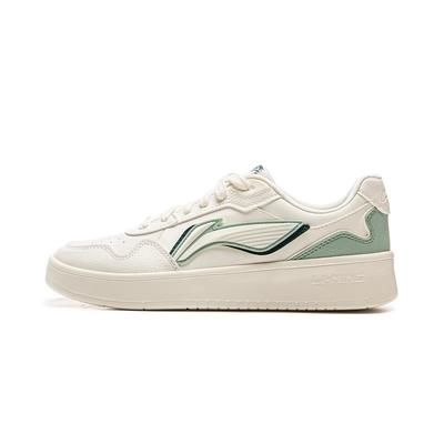 Li Ning Slip Resistant, Abrasion Resistant, Breathable Low Top Skateboard Shoes Men's White Green AGCV177-2