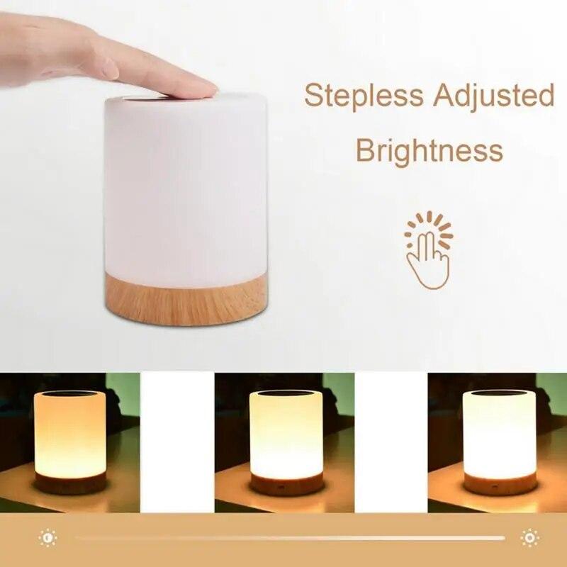 Innovative LED Touch Control Night Light Induction Dimmer Lamp Smart Bedside Lamp RGB Color USB Change Rechargeable Night Lamp