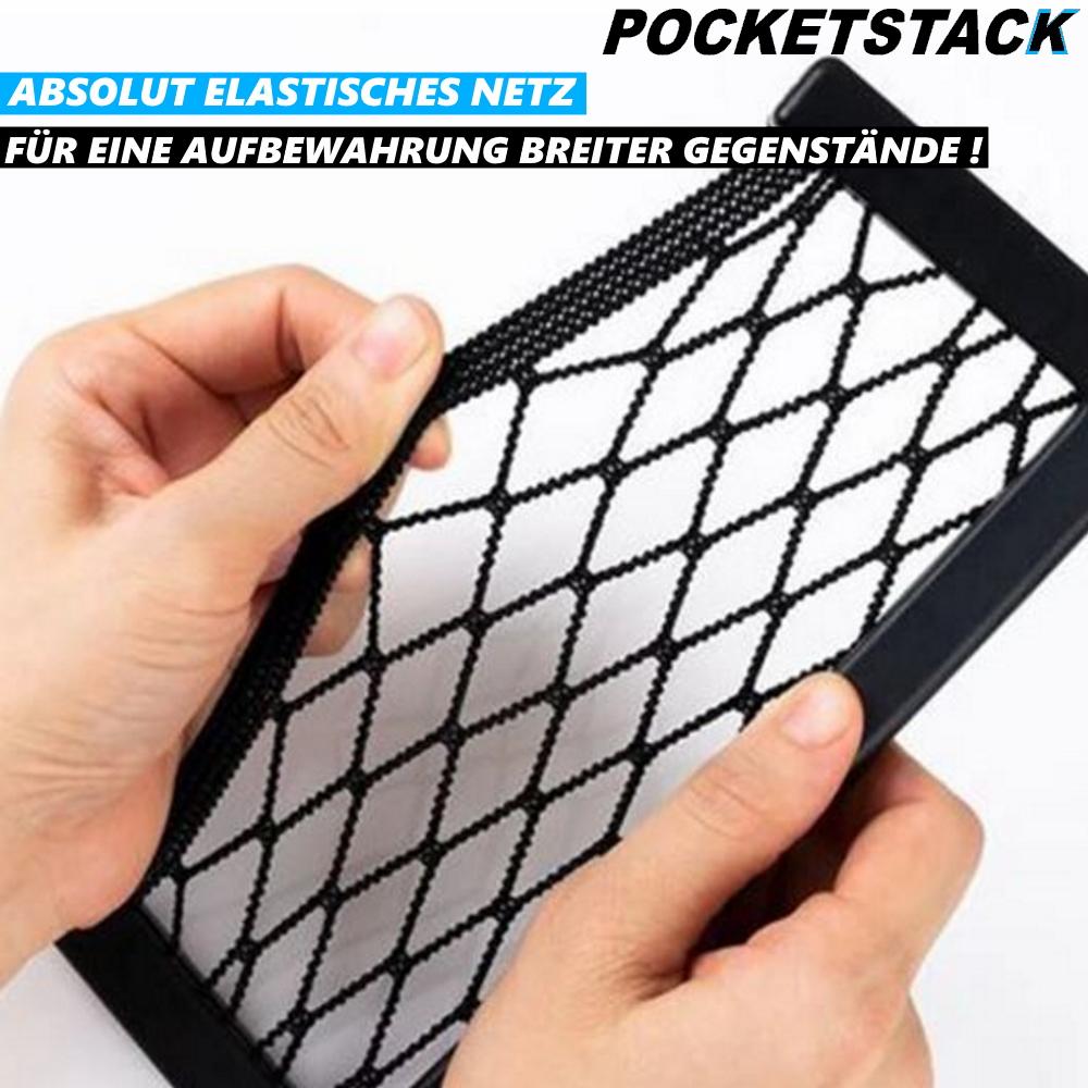 POCKETSTACK Ablagefach Aufbewahrungsnetz Netztasche Auto KFZ selbstklebend