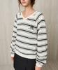 RE RHEE Striped Knit Pullover Cookies And Cream