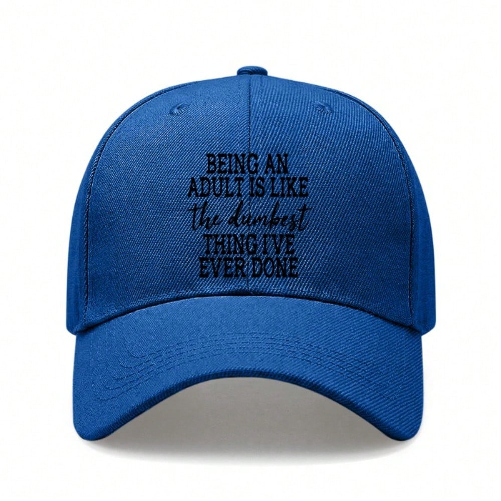 Funny Adult Baseball Cap, Printed with Funny Words. Polyester, Adjustable & Breathable. Unisex Casual Hat for Outdoor Sports.