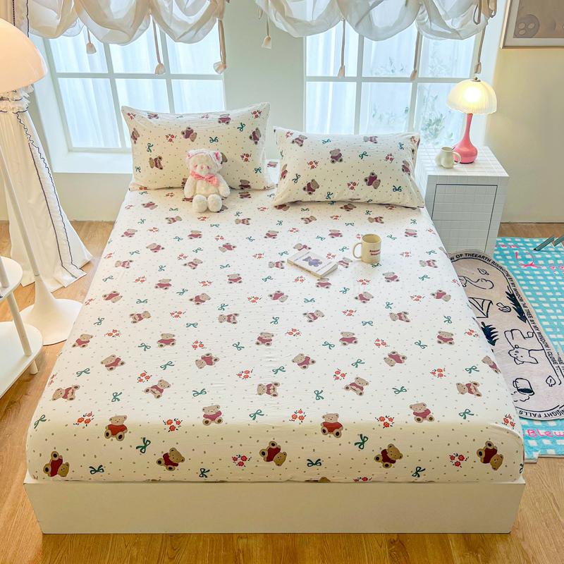 Soft Bonenjoy Fitted Sheet Printed Bed Cover Breathable Mattress Protector Bed Linen Pillowcase Need Order