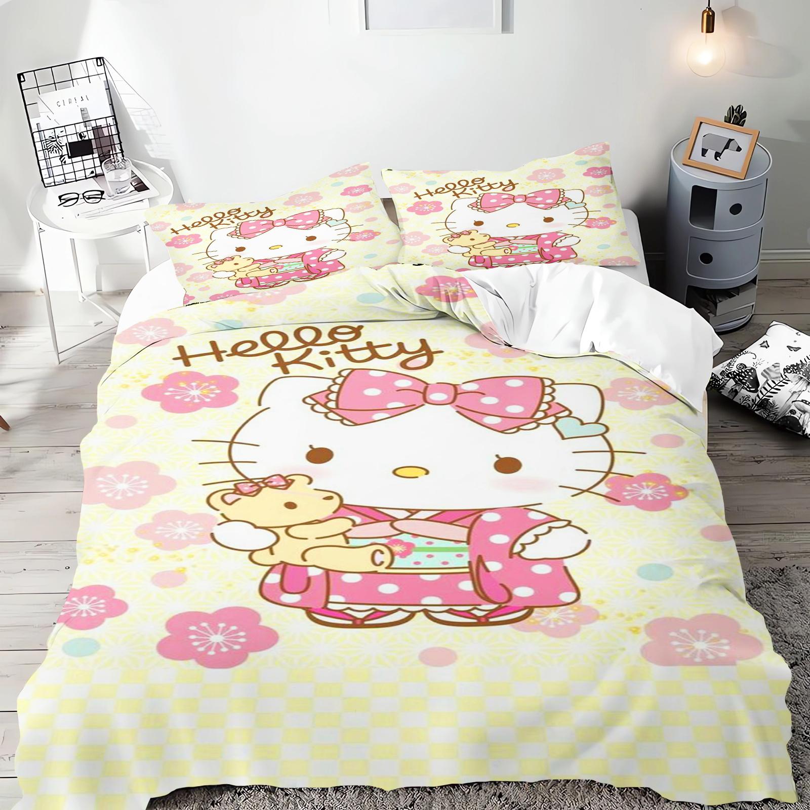 

Comforter Hello Kitty Bedding Comforter Sets King Size 3D Children S Bedding Set Comforter (quilt)-EU Single(135*200cm)3pcs