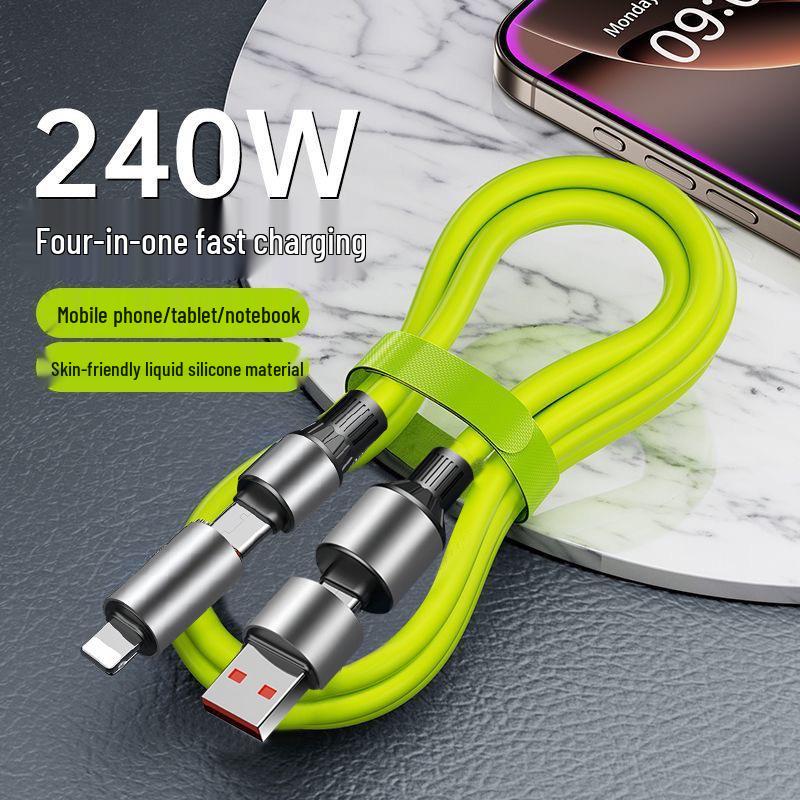 High-Speed Silicone Multi-Function TYPE-C Charging Cable for Apple & Huawei Devices