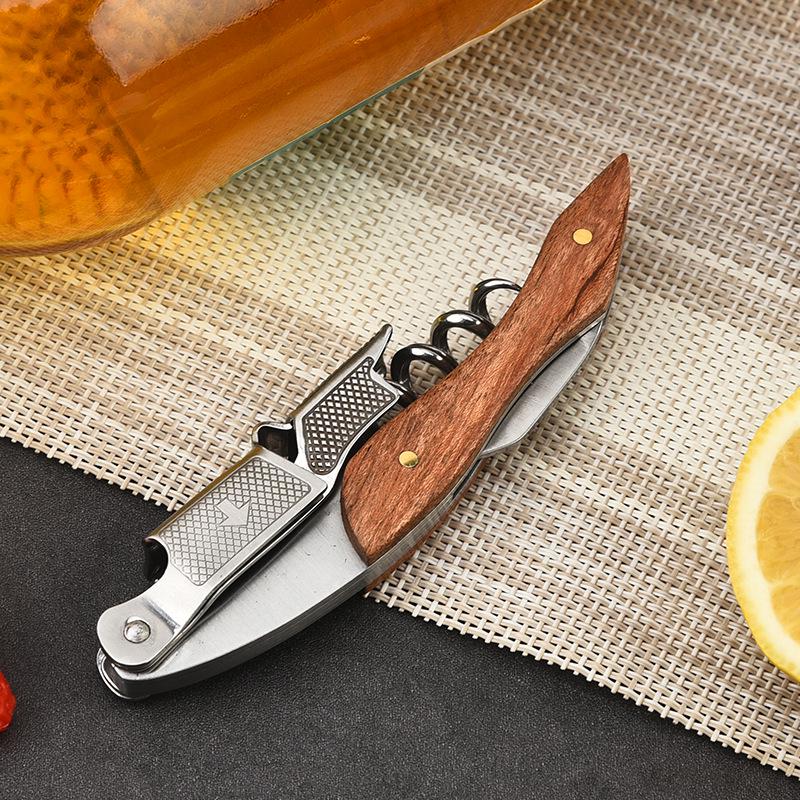 Rosewood Seahorse Wine and Beer Bottle Opener with Stainless Steel Corkscrew 12.2x3.1 cm