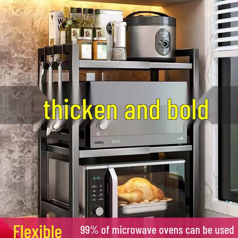 Retractable Kitchen Countertop Shelf for Microwave and Rice Cooker