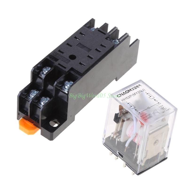 24TE 8 Pin PYF08A 220/240 V AC Bobina Power Relay DPDT MY2NJ With Base