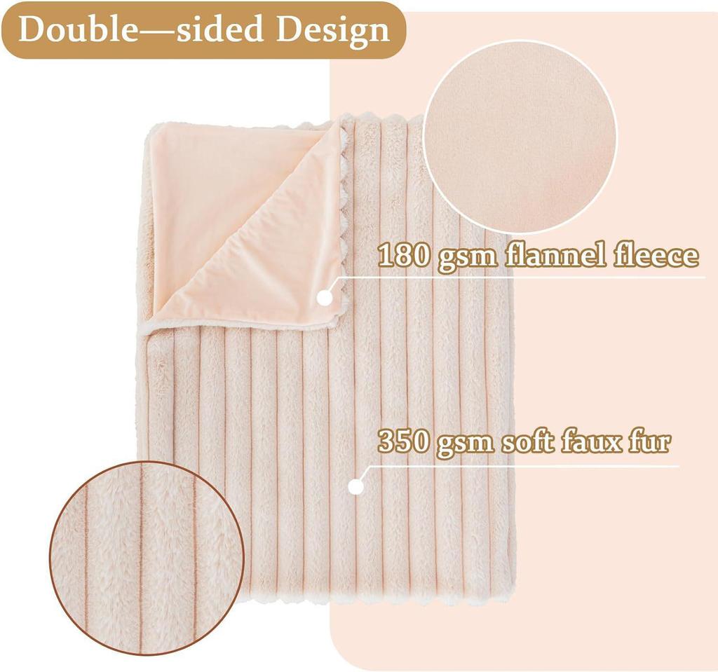 Double-Layer Super Soft Imitation Rabbit Fur Sofa Blanket