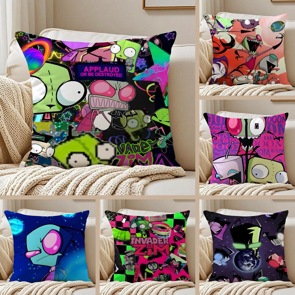 Animation Surreal IInvader ZZim Cushion Cover Pillowcase Antidustmite Living Room Sofa Decor Cushion Room