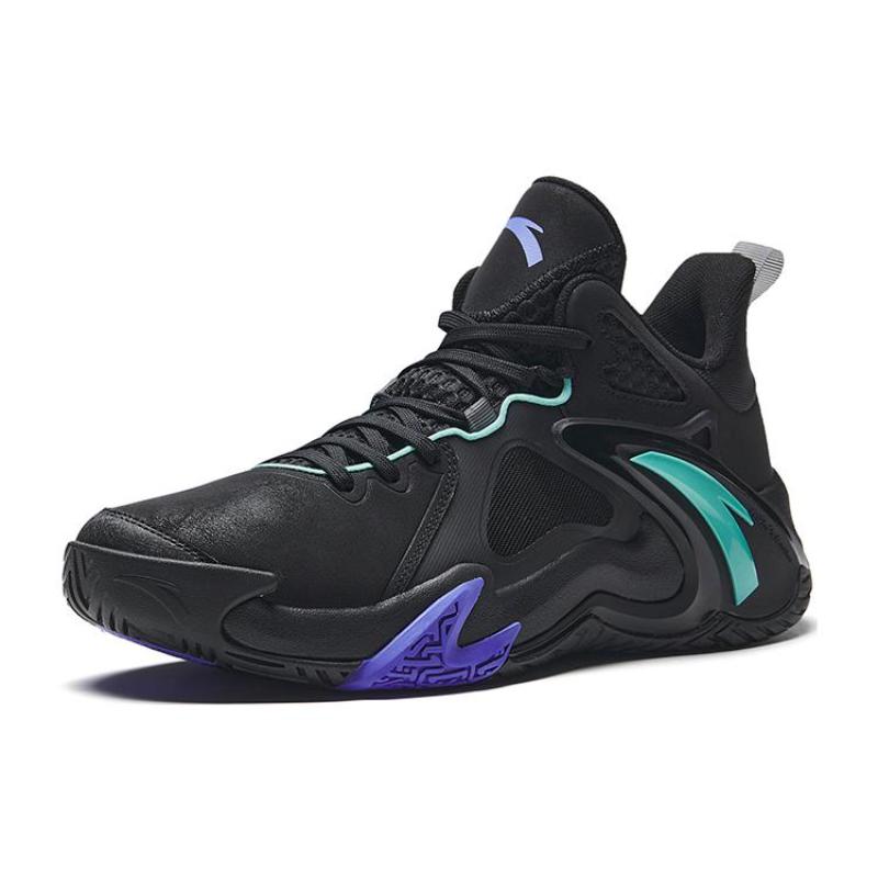 Anta Airspace 4 Slip Resistant Abrasion Resistant Low top Basketball Shoes Men's Black Sneakers 912321608S-4
