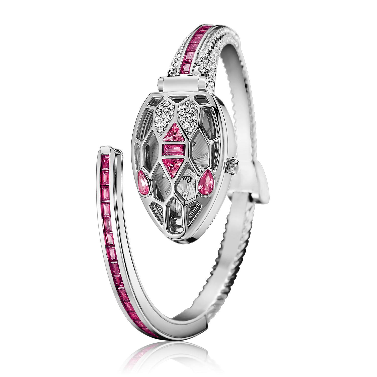 

Бриллиантовые часы-браслет в виде змеи Кварцевые часы с открытым механизмом