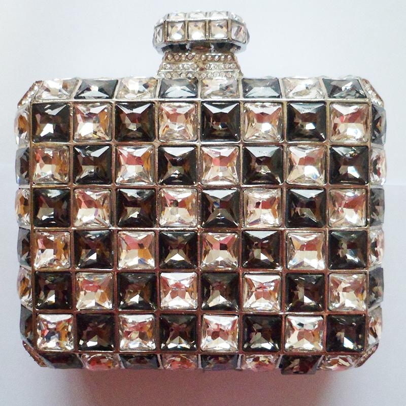White/Green Shell Square Women Evening Clutch Bag Ladies Wallets Bridal Wedding Party Purse Luxury Diamond Crystal Clutches