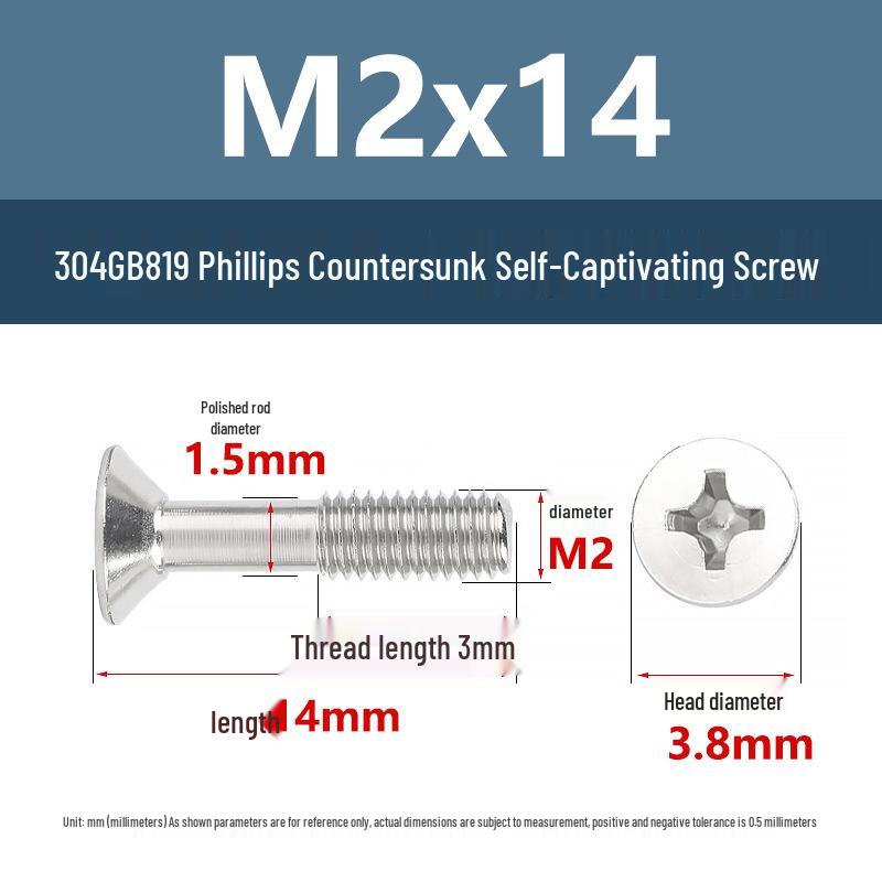 Yigu 304 Stainless Steel M3M4M5 Anti-Loosening Captive Countersunk Screw