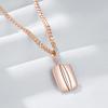 Shiny Natural Zircon Square Pendant Necklace For Women Luxury  Rose Gold  Color Mix Design Daily Fine Jewelry