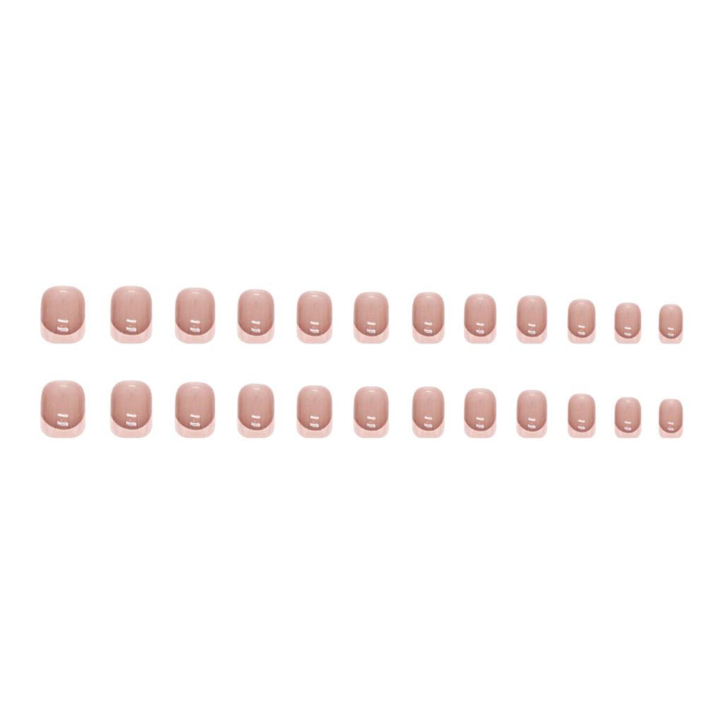 24pcs Nail Pieces Wearable Nails Ice Transparent False Nails 5ml