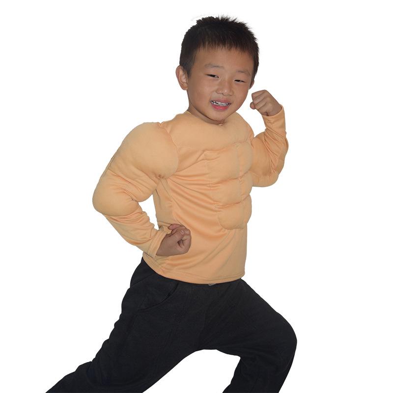 Children's Fake Muscle Top Men's Role-Playing Costume – Adult Abdominal Muscle Performance Outfit