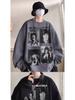 Men's Trendy Cotton Crewneck Hoodie: Lightweight Spring/Autumn Fleece Jacket, Loose Fit, Student Style, Hoodless Outerwear.