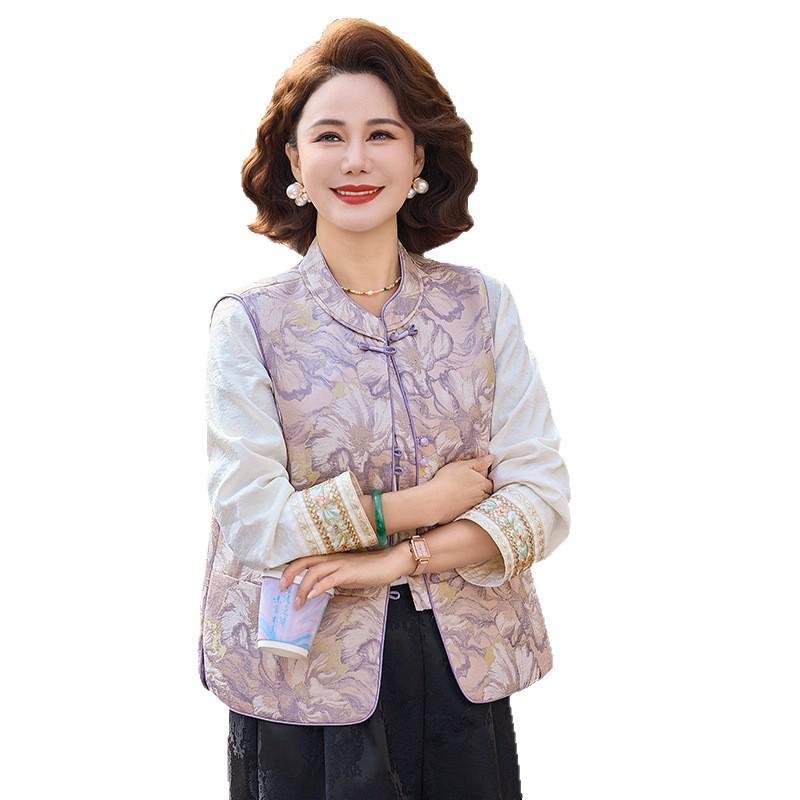 2026 Chinese Jacquard Jacket for Women, Mid-Season Spring/Autumn, Regular Shoulder, Round Neck