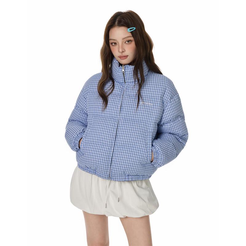 GROUND ZERO Women's Reversible Plaid Down Jacket