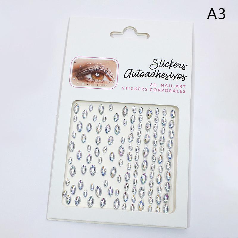 1Sheet Eye Body Face Gems Jewels Pearl Rhinestone Stickers Self Adhesive Crystal Rainbow Makeup Diamonds Face Decoration Sticker