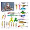 24-teiliger Adventskalender zum Angeln, Weihnachts-Countdown, Adventskalender mit Angelzubehör für Fische, erwachsene Männer, Teenager, Jungen, Weihnachtsüberraschungsgeschenk