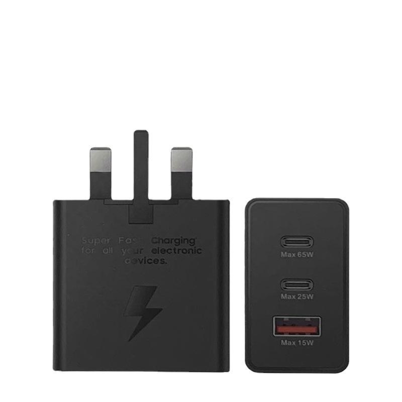 S22 65W Fast Charger for Samsung - Dual Port (USB-C & A) with UK/EU/US Specs