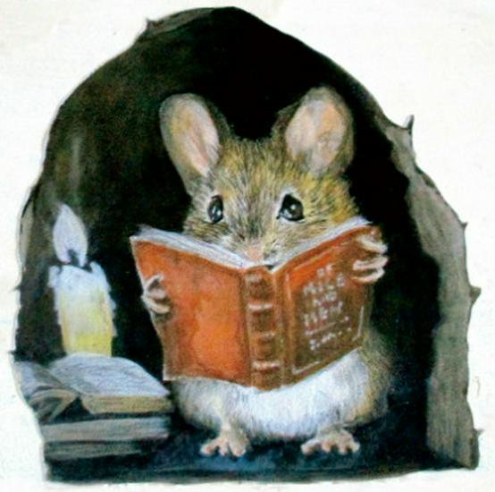 

Настраиваемая мультяшная мышь, читающая при свечах, наклейка на стену 10.5x10.5cm Set of 1