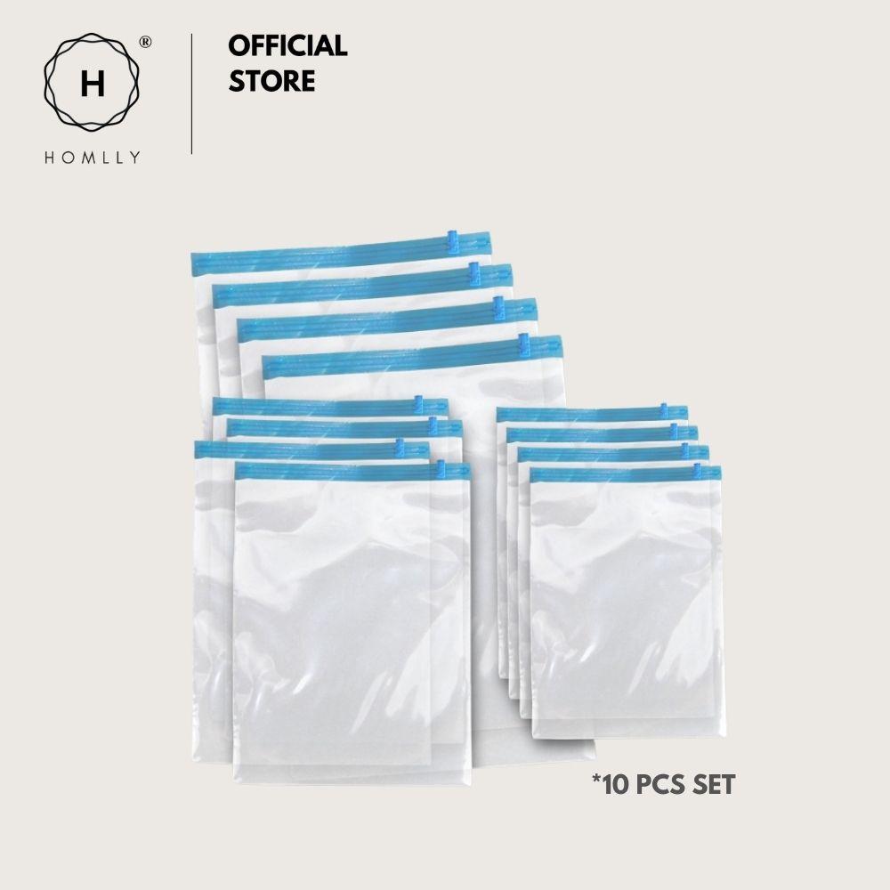 Homlly 10pcs Travel Roll-Up Compression Space Saver Bags - No Vacuum or Pump Needed