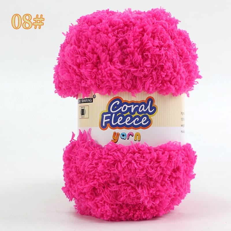 DIY Scarf Knitting Kit: Ice Yarn, Thick Coral Fleece, Gift for Her