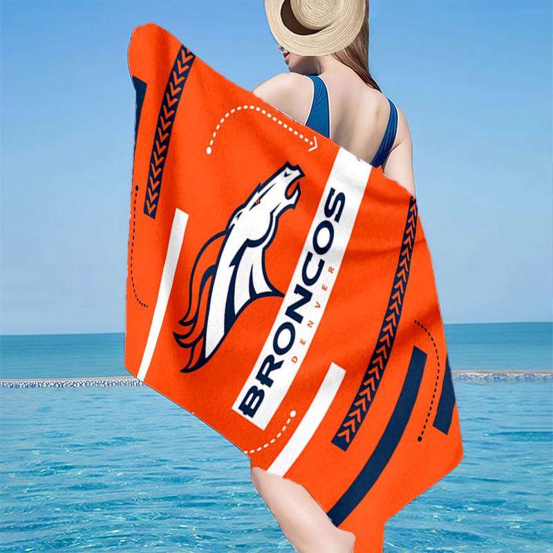 Denver Broncos Logo Microfiber Beach Towel, Lightweight And Quick-Dry, for Summer Travel, Beach Essential, Swimming Pool