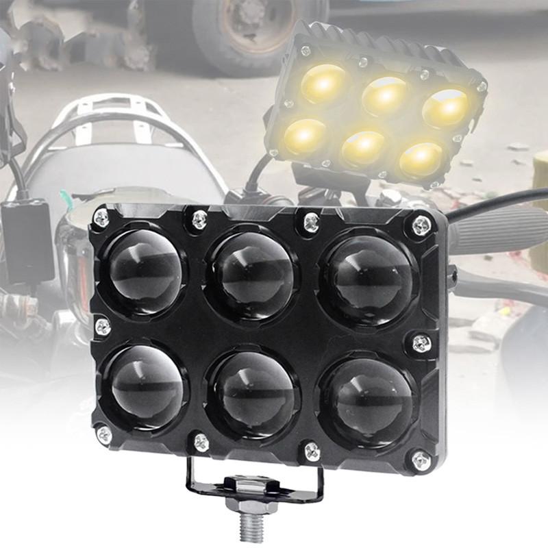 1/2 faros LED para motocicleta, focos antiniebla auxiliares universales de dos colores, blanco y amarillo