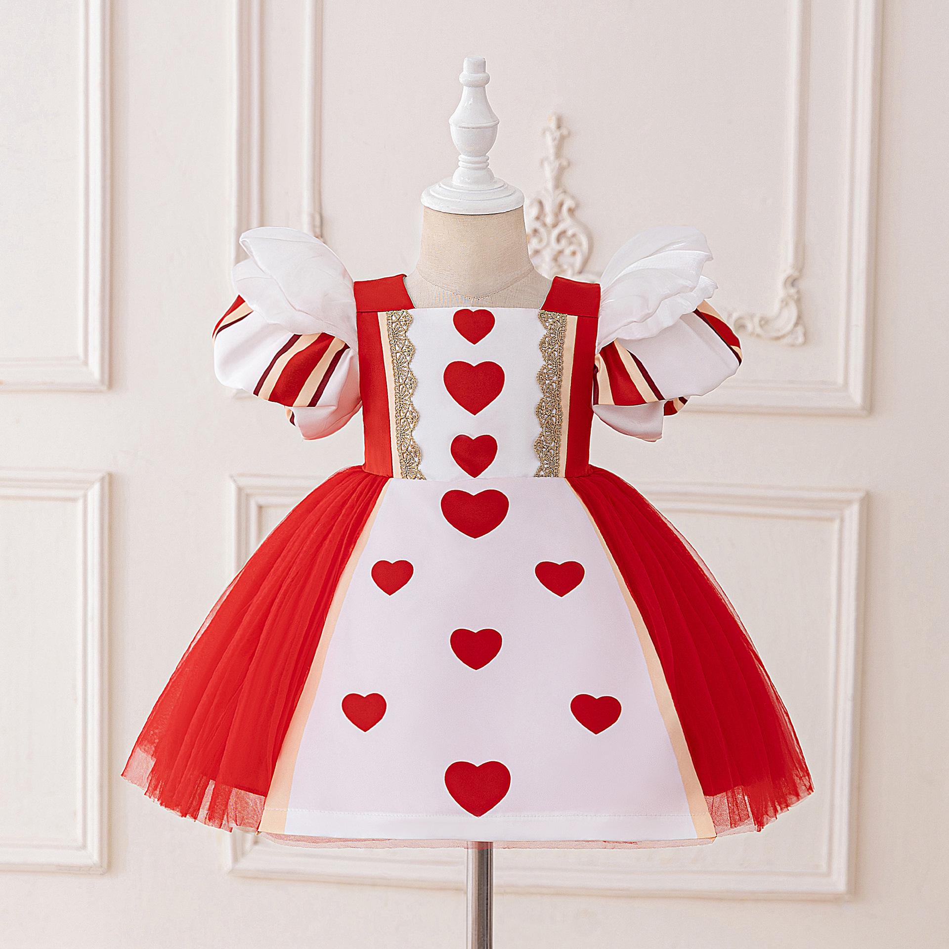 

Костюм Королевы Червей для Хэллоуина, юбка и платье для косплея 90cm/18-24 Months красный