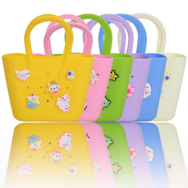 EVA Strand Hollow Bogg Bag Tragbare Reise Wasche Gummi Wasserdichte Handtasche DIY Loch Strandtasche