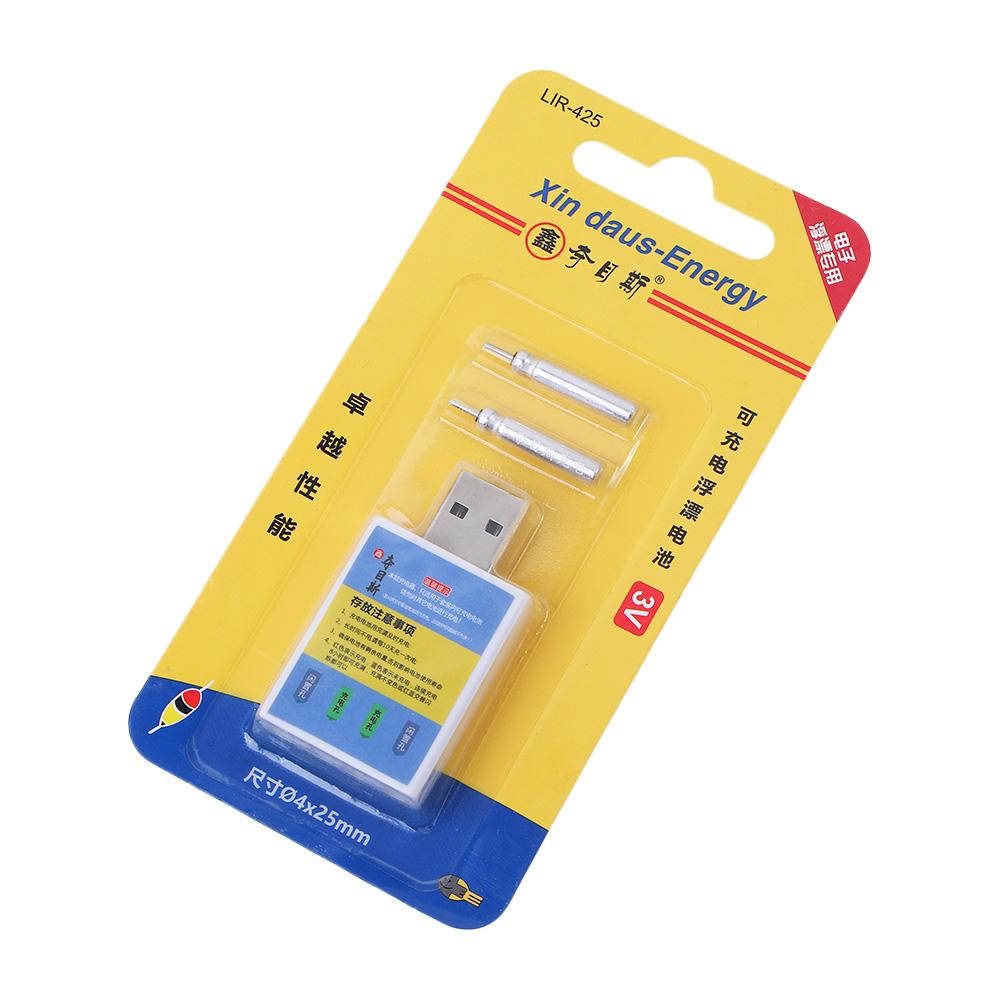 Lithiové knoflíkové baterie Rybářský splávek Dobíjecí baterie CR425 USB nabíječka Elektronické splávky Baterie