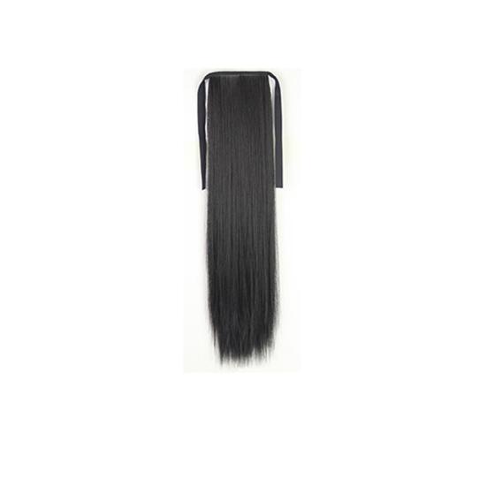 Tight Bandage High Temperature Fiber Long Straight Natural False Ponytail Wigs for Daily Wear