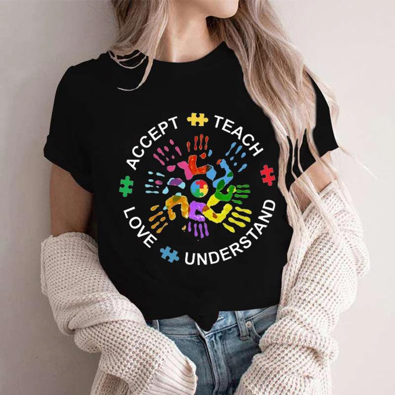 

Autism Awareness Shirt for Women Teach Accept Understand Love Tshirts Neurodivergent Tshirts Autism Support Tee Shirt Y2k Tops M