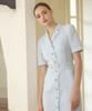 JULIY&CALLA 25Hs Collar 120 Terroir Line Queen Long Tweed Dress Sky Blue