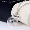 Natural Dandelion Glass Bottle Home Decoration Long Strip Leather Long Chain Pendant