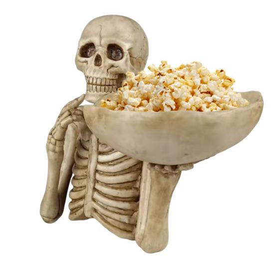 Halloween Skull Candy Bowl Scary Skeleton Key Fruit Snack Storage Tray Resin Punk Skull Decor for Home Tabletop Party Bar